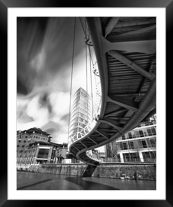 Bridge at Temple quay Framed Mounted Print by mike Davies