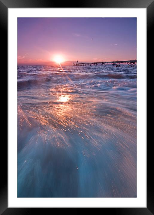 Glistening under the sunset Framed Mounted Print by mike Davies