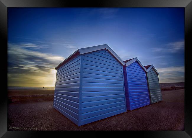  Beach Huts Framed Print by mike Davies