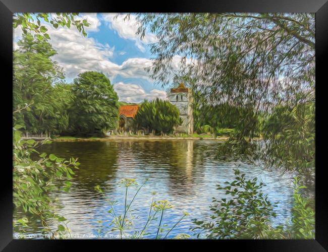 Across The Thames To Bisham Church Framed Print by Ian Lewis