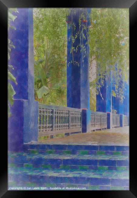 Blue Colonnade Framed Print by Ian Lewis