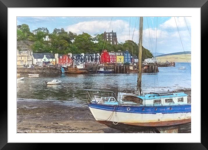Tobermory Harbour Framed Mounted Print by Ian Lewis