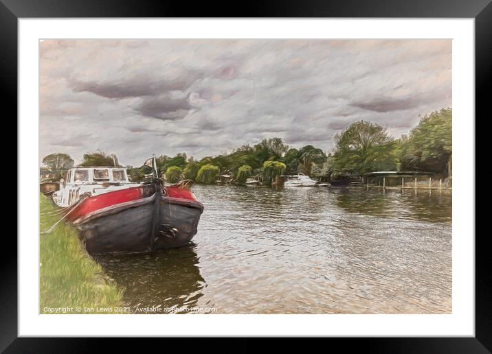 On The Thames Above Henley  Framed Mounted Print by Ian Lewis
