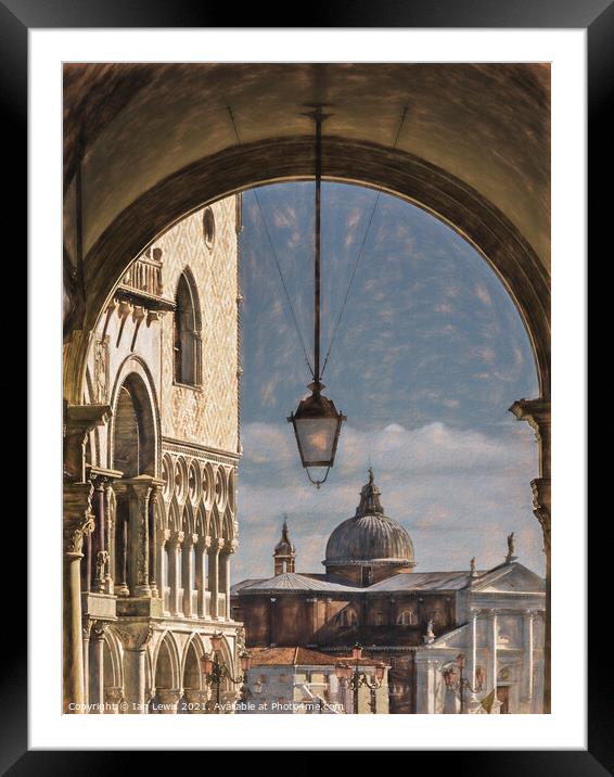 Through A Venetian Archway Framed Mounted Print by Ian Lewis