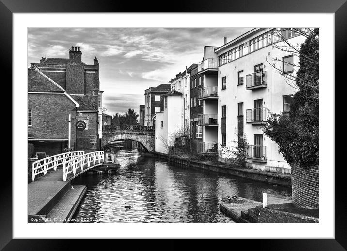 Newbury and the River Kennet Framed Mounted Print by Ian Lewis