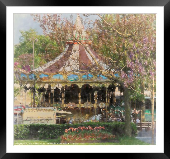 Carousel By The Seine Framed Mounted Print by Ian Lewis
