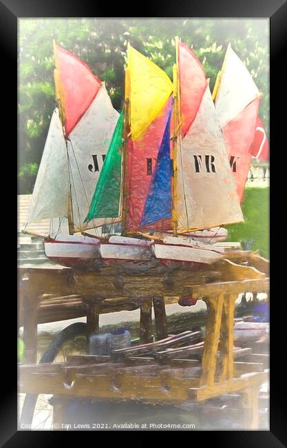 Pond Yachts For Hire Framed Print by Ian Lewis