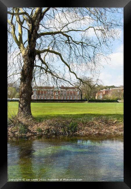 Across The Itchen to Winchester College Framed Print by Ian Lewis