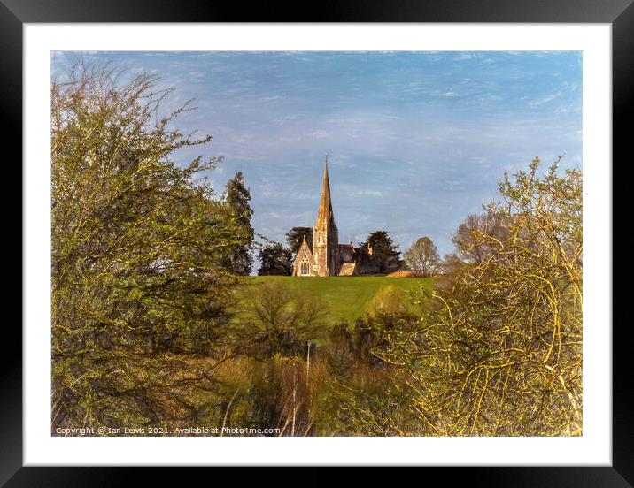 The Church at Midgeham in Berkshire Framed Mounted Print by Ian Lewis