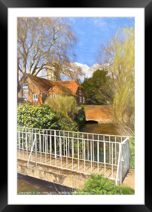 The Itchen Near Winchester College Framed Mounted Print by Ian Lewis