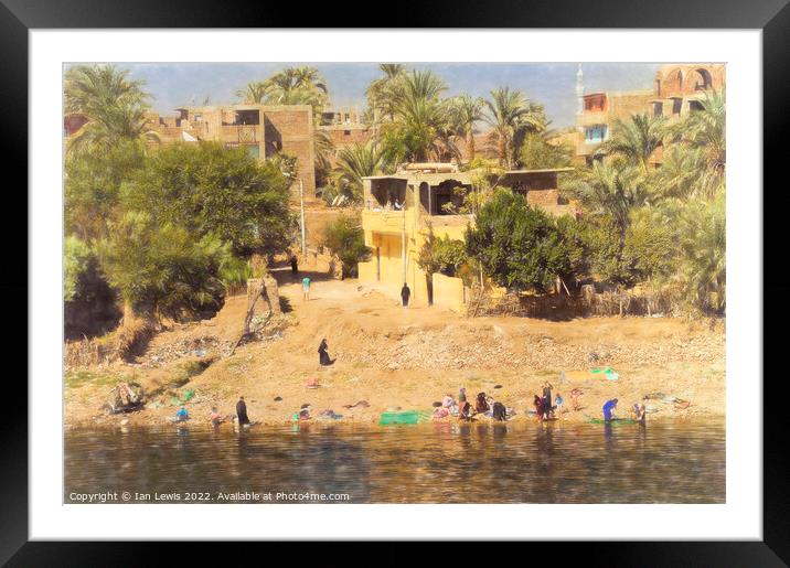 Life By The River Nile Framed Mounted Print by Ian Lewis
