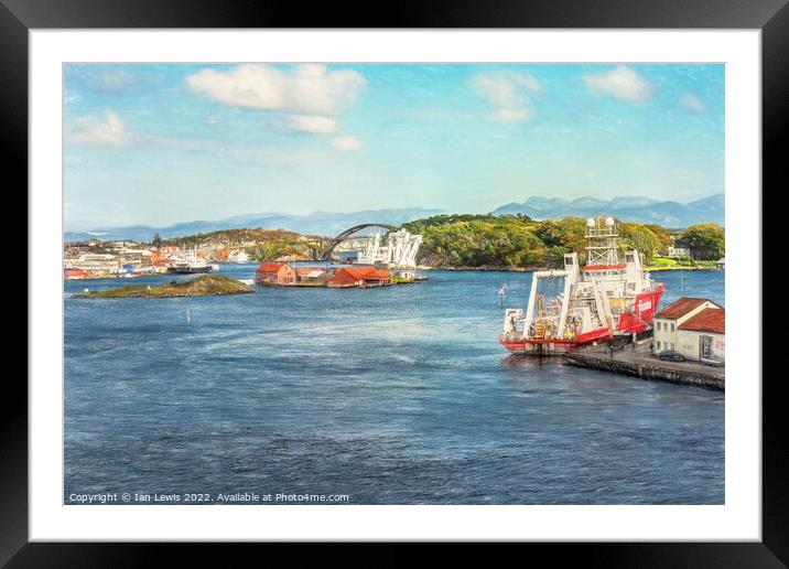 The Port of Stavanger Framed Mounted Print by Ian Lewis