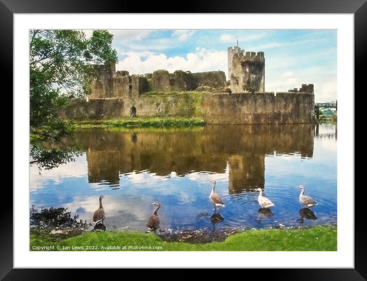 The Castle Geese Framed Mounted Print by Ian Lewis