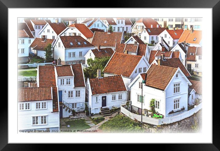 Rooftops of Gamle Stavanger Framed Mounted Print by Ian Lewis