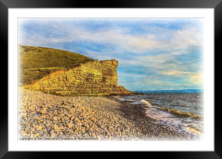 Evening Sun at Nash Point Framed Mounted Print by Ian Lewis