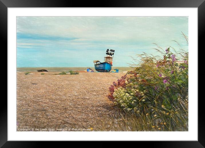 The Beach at Aldeburgh Framed Mounted Print by Ian Lewis