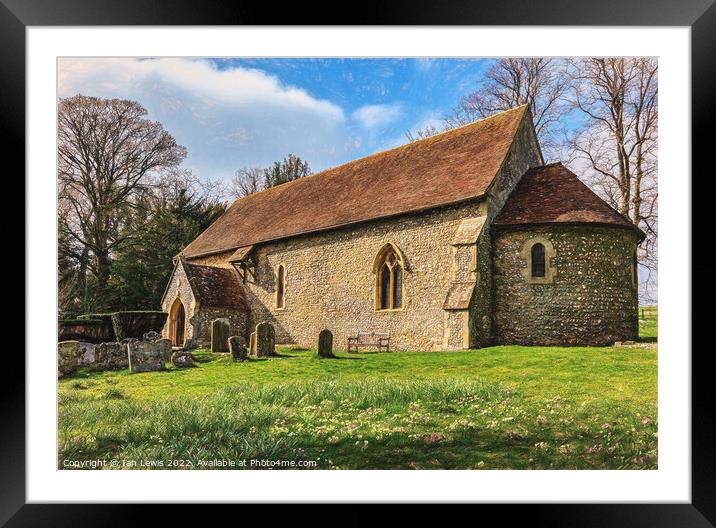 Swyncombe Church in Springtime Framed Mounted Print by Ian Lewis
