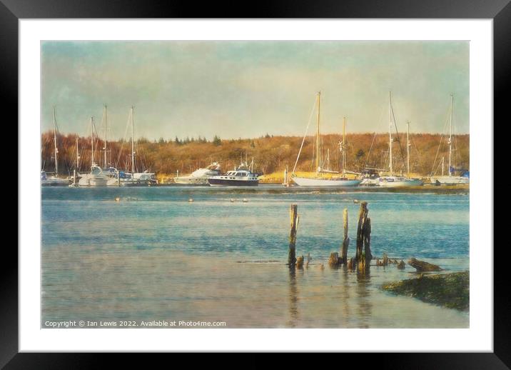 Moorings on the Beaulieu River Framed Mounted Print by Ian Lewis