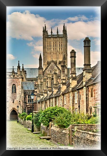 Wells Cathedral and Vicars Close Framed Print by Ian Lewis