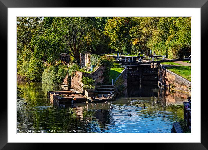 The Town Lock at Newbury Framed Mounted Print by Ian Lewis