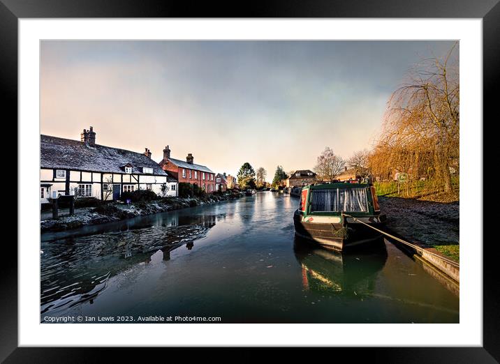 Winter at Hungerford Wharf Framed Mounted Print by Ian Lewis