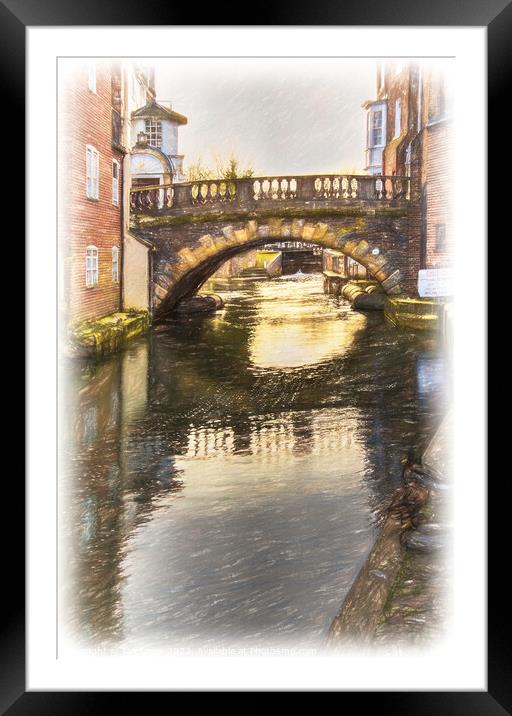 The Town Bridge Newbury Framed Mounted Print by Ian Lewis