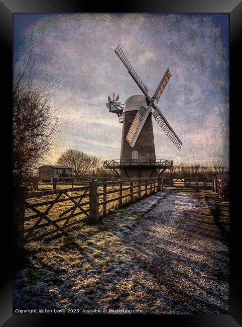 Winter Windmill Framed Print by Ian Lewis