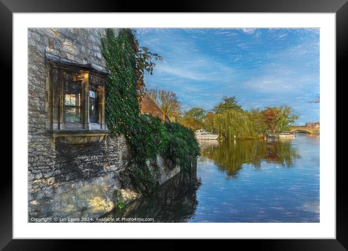 Window By The Thames at Abingdon Framed Mounted Print by Ian Lewis