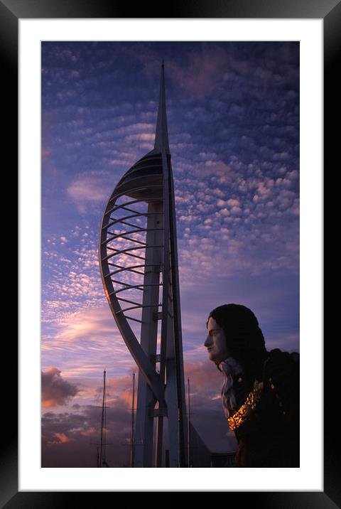Spinnaker Tower and Figurehead Framed Mounted Print by Ian Lewis