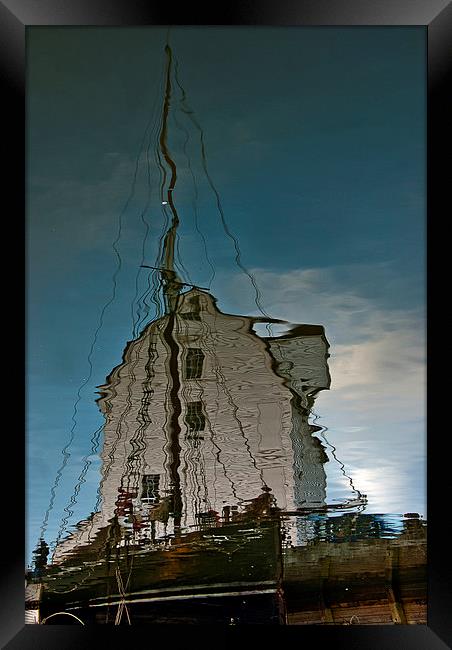 Tide Mill Reflected Framed Print by Ian Lewis