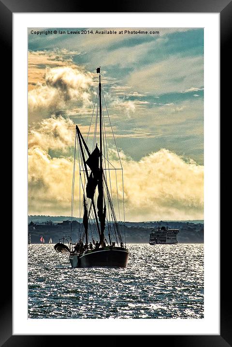 Sailing Barge Framed Mounted Print by Ian Lewis
