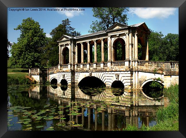 The Palladian Bridge at Stowe Framed Print by Ian Lewis