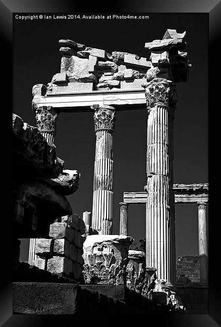 Timeless Beauty Corinthian Columns at Pergamon Framed Print by Ian Lewis
