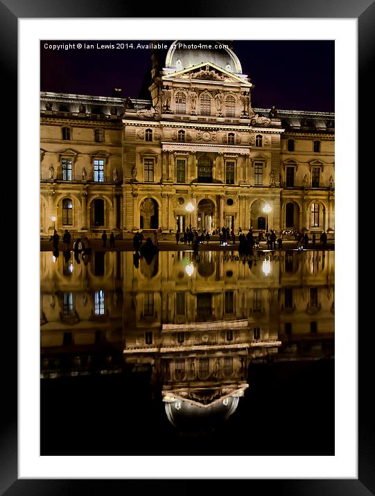 Reflections of the Louvre Palace Framed Mounted Print by Ian Lewis