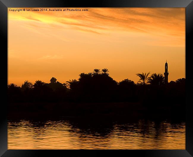 Nile Silhouette Framed Print by Ian Lewis