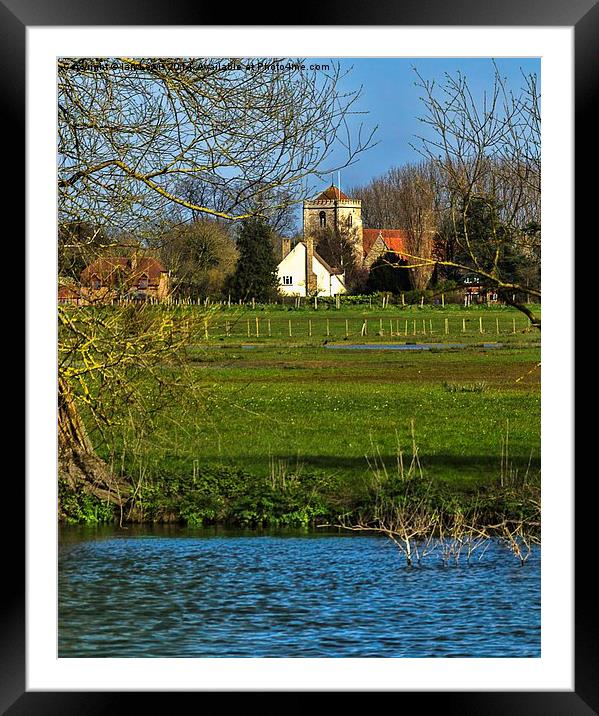 Dorchester Abbey From The Thames Framed Mounted Print by Ian Lewis