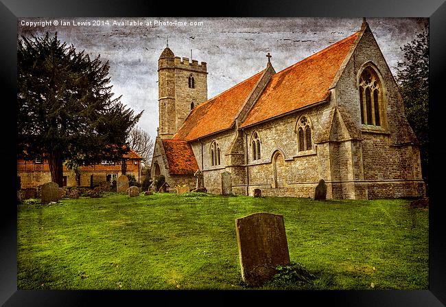 Church at Little Wittenham Framed Print by Ian Lewis