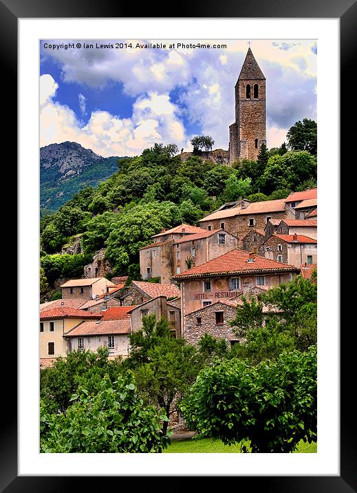Olargues Haute-Languedoc Framed Mounted Print by Ian Lewis
