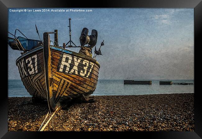 Hastings Fishing Boat Framed Print by Ian Lewis