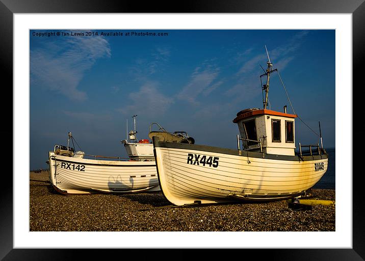 Fishing Boats at Hastings Framed Mounted Print by Ian Lewis