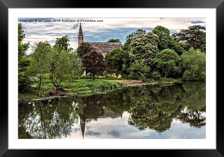 The Church By The Thames Framed Mounted Print by Ian Lewis