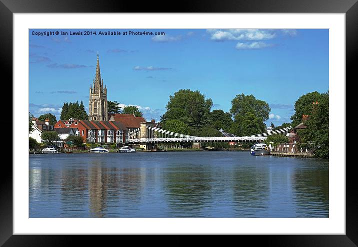 The River Thames At Marlow Framed Mounted Print by Ian Lewis