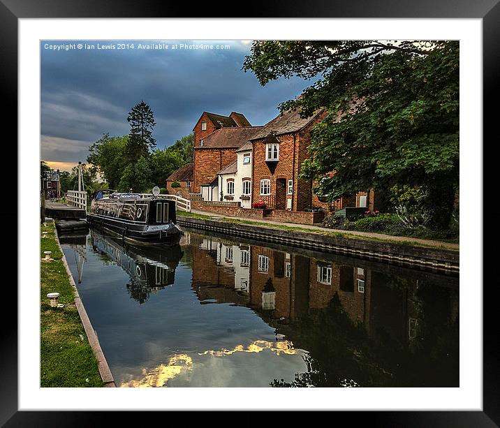 Reflections At West Mills Newbury Framed Mounted Print by Ian Lewis
