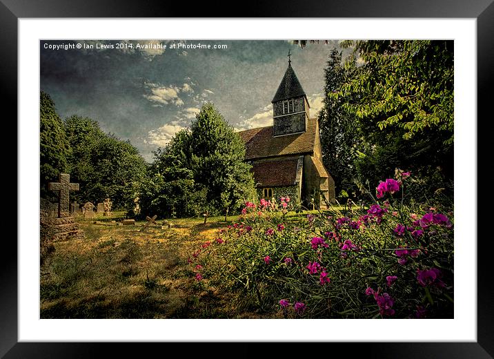  Church of St Laurence Tidmarsh Framed Mounted Print by Ian Lewis