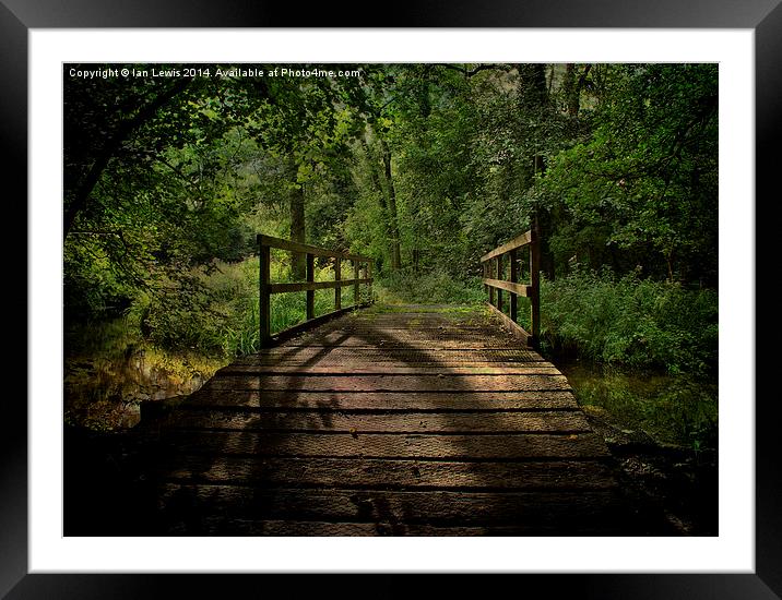  Bridge Over The Woodland River Framed Mounted Print by Ian Lewis