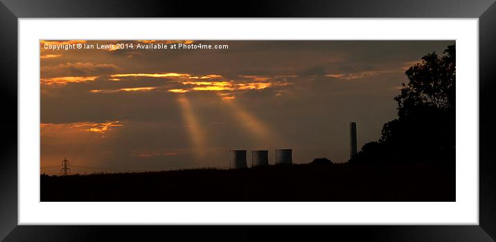  Sunset On Didcot Power Station Framed Mounted Print by Ian Lewis