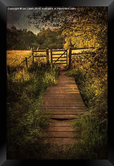  Gate into The Meadow Framed Print by Ian Lewis