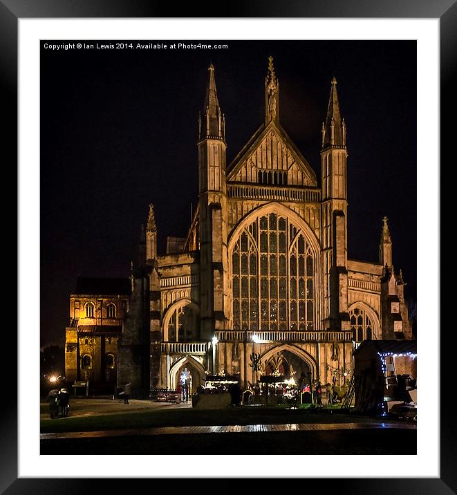 Winchester Cathedral at Christmas  Framed Mounted Print by Ian Lewis