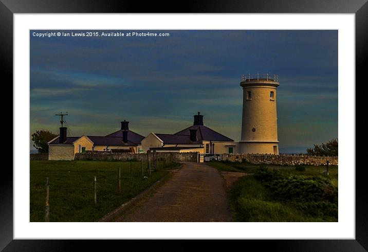Sunset At Nash Point Lighthouse Framed Mounted Print by Ian Lewis