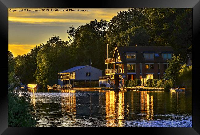 Boat Houses at Caversham Framed Print by Ian Lewis